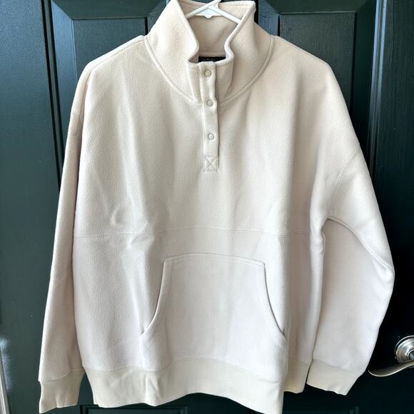 Anybody Lounge Polar Fleece Pop Over Henley Sz M Cozecore Fall Soft Cozy QVC - Picture 3 of 9